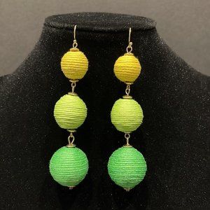 Colorful Tri-Level Gold Ball Earrings